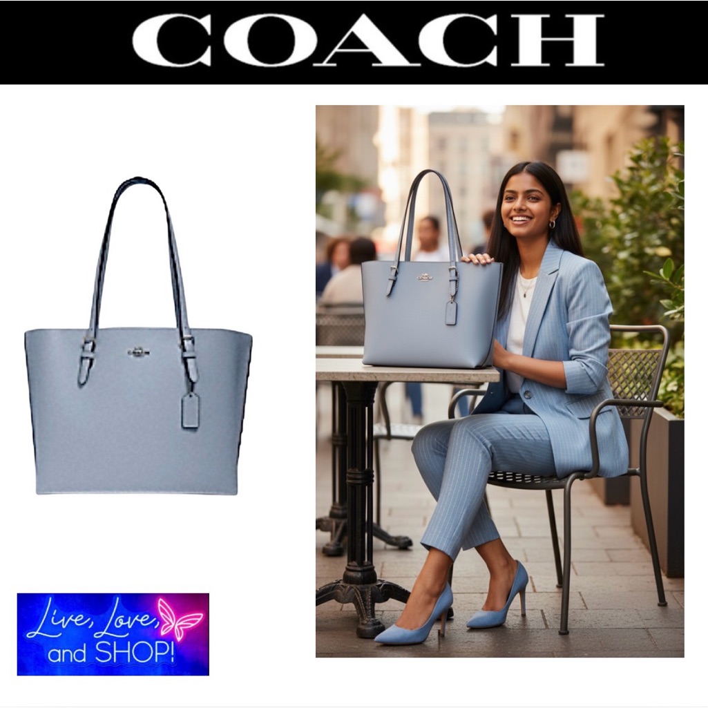 Coach Mollie Tote (Sky Blue,) Euc